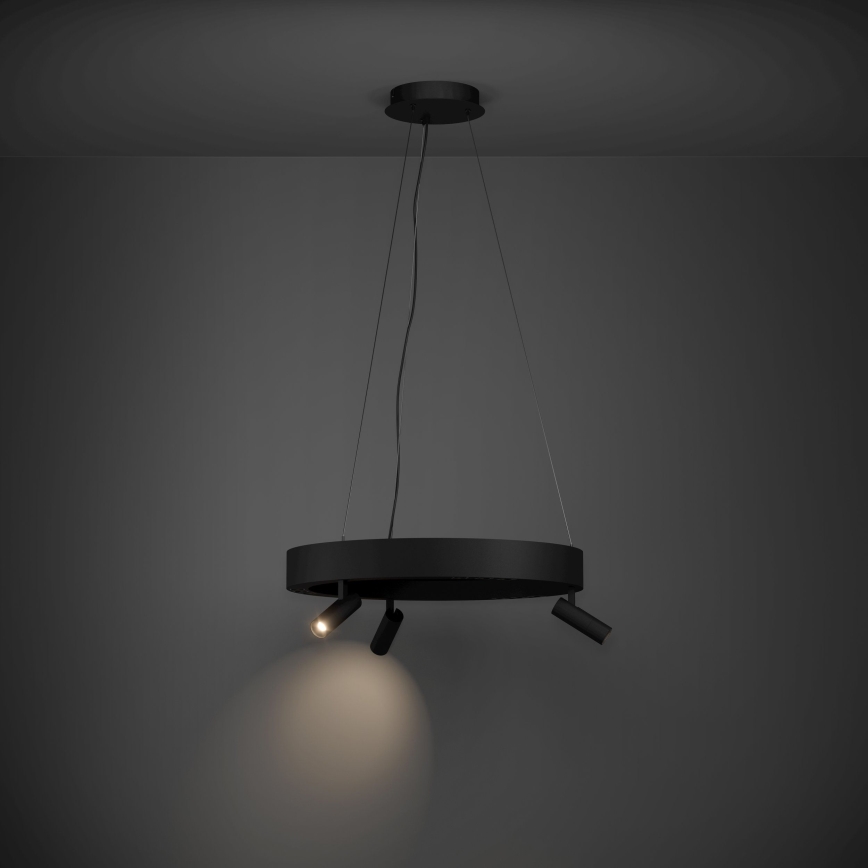 Eglo - LED Stmívatelný lustr na lanku 3xLED/8W/230V + 3xLED/8,5W 3000K černá + dálkové ovládání
