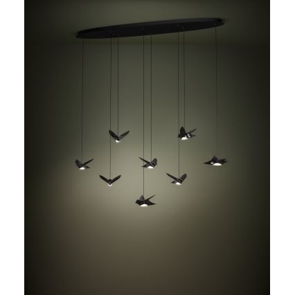 Eglo - LED Stmívatelný lustr na lanku 8xLED/4,2W/230V 3000K černá
