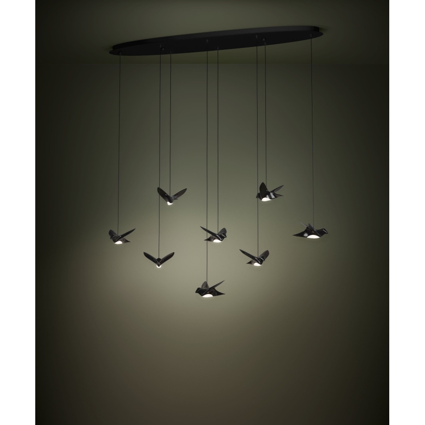 Eglo - LED Stmívatelný lustr na lanku 8xLED/4,2W/230V 3000K černá