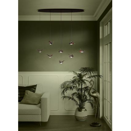 Eglo - LED Stmívatelný lustr na lanku 8xLED/4,2W/230V 3000K černá