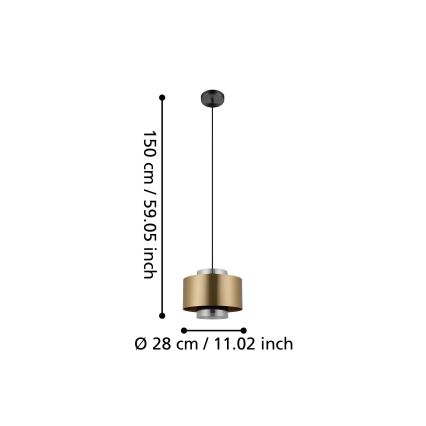 Eglo - Lustr na lanku 1xE27/40W/230V zlatá