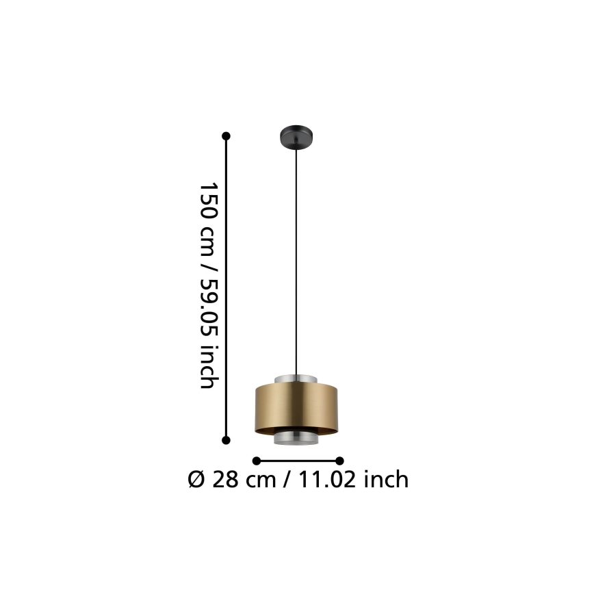 Eglo - Lustr na lanku 1xE27/40W/230V zlatá