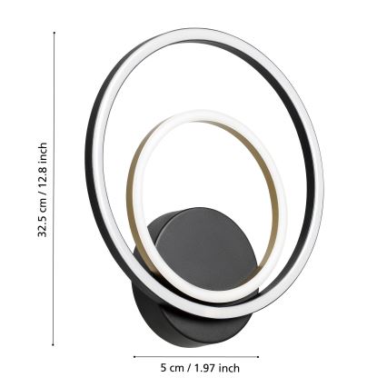 Eglo - LED Nástěnné svítidlo LED/12W/230V 3000K + 4xLED/2,1W 3000K černá