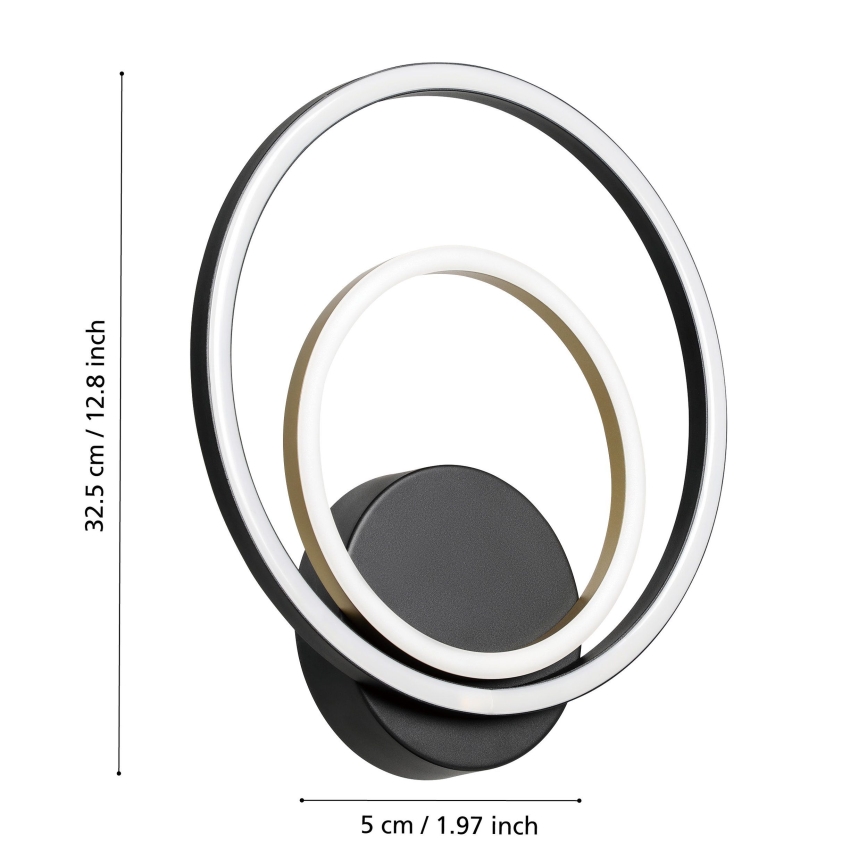 Eglo - LED Nástěnné svítidlo LED/12W/230V 3000K + 4xLED/2,1W 3000K černá