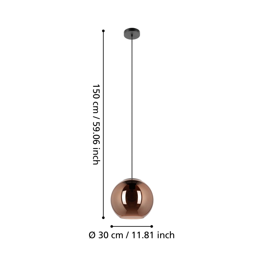 Eglo - Lustr na lanku 1xE27/40W/230V měděná