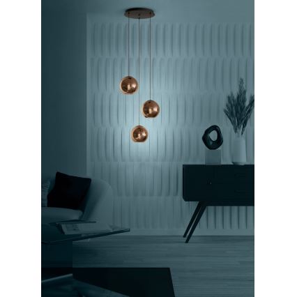Eglo - Lustr na lanku 3xE27/40W/230V měděná