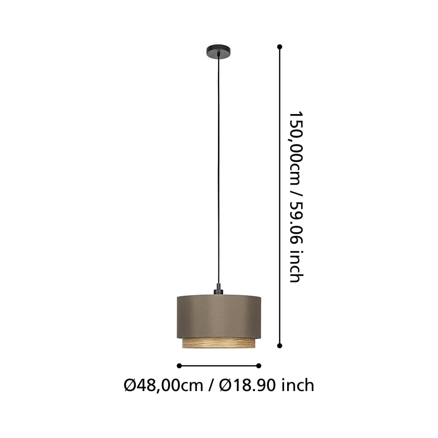 Eglo - Lustr na lanku 1xE27/40W/230V hnědá