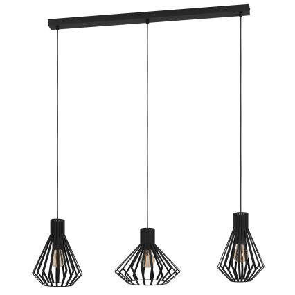 Eglo - Lustr na lanku 3xE27/40W/230V černá