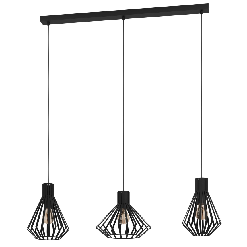 Eglo - Lustr na lanku 3xE27/40W/230V černá