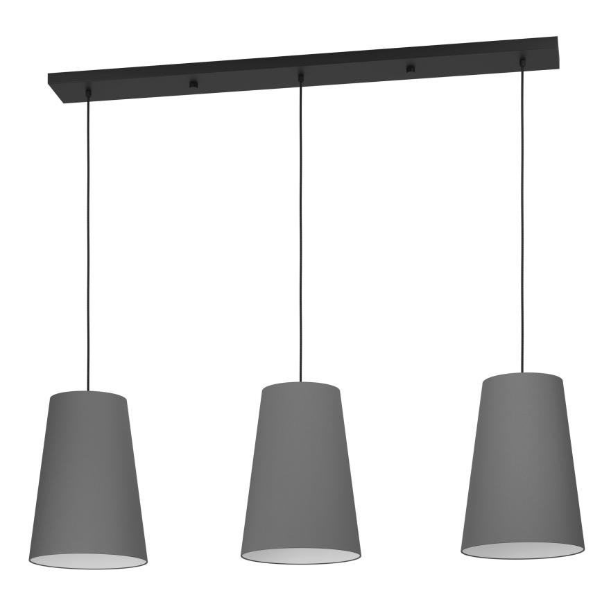 Eglo - Lustr na lanku 3xE27/40W/230V šedá