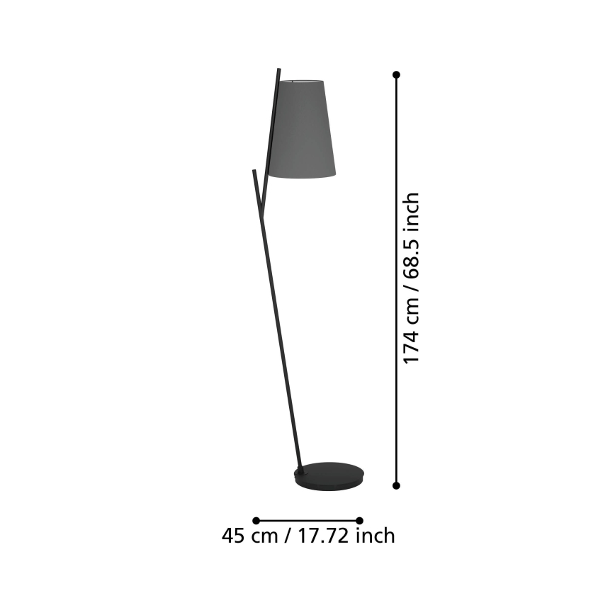 Eglo - Stojací lampa 1xE27/40W/230V šedá