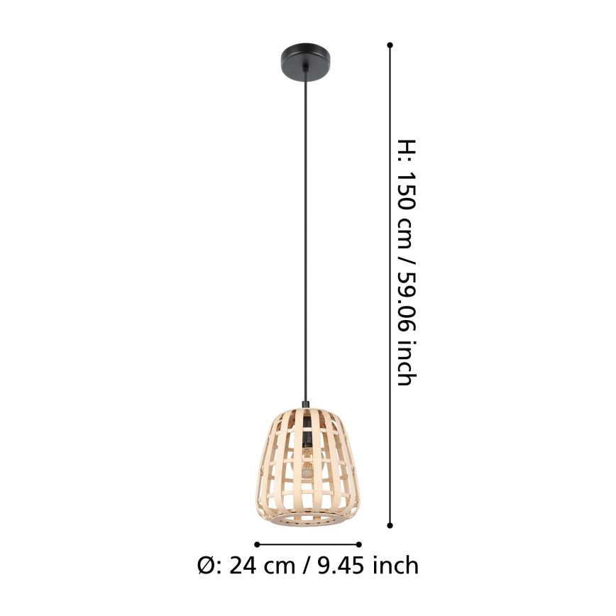 Eglo - Lustr na lanku 1xE27/40W/230V pr. 24 cm bambus
