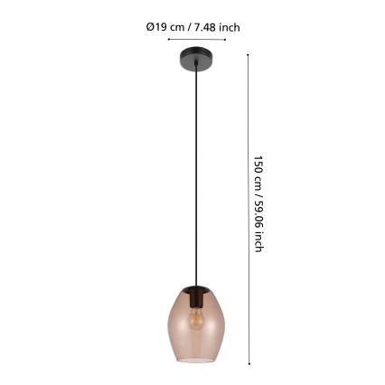 Eglo - Lustr na lanku 1xE27/40W/230V hnědá