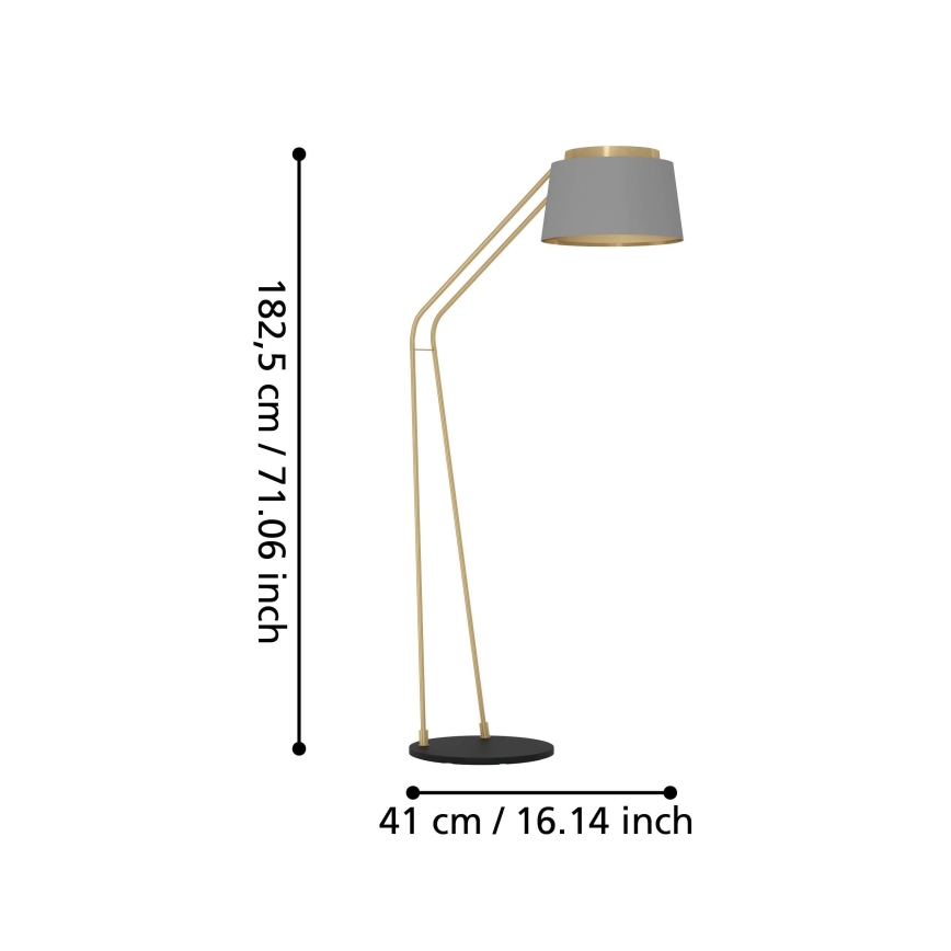 Eglo - Stojací lampa 1xE27/40W/230V šedá/zlatá