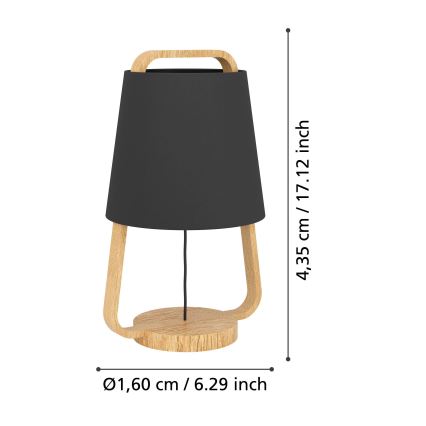 Eglo - Stolní lampa 1xE27/40W/230V černá