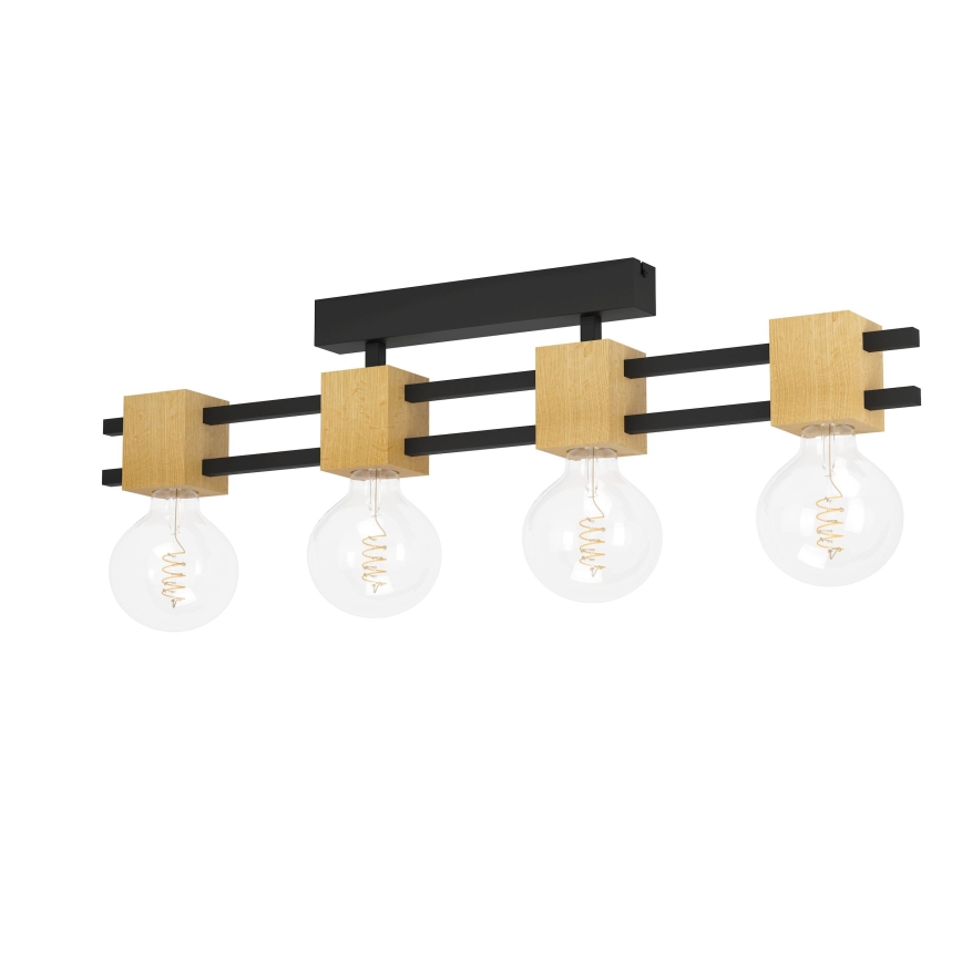 Eglo - Přisazený lustr 4xE27/40W/230V černá/hnědá