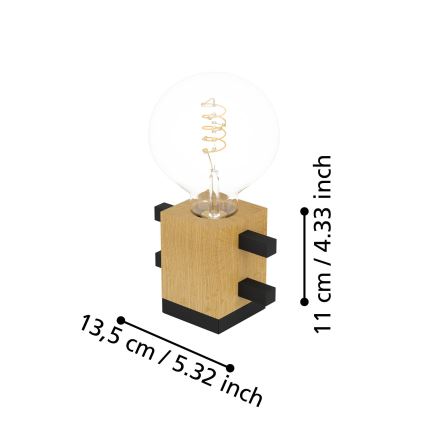 Eglo - Stolní lampa 1xE27/40W/230V černá/hnědá
