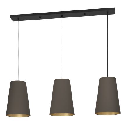 Eglo - Lustr na lanku 3xE27/40W/230V hnědá