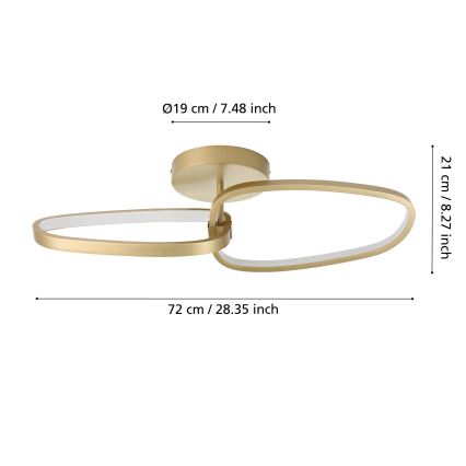 Eglo - LED Stmívatelný přisazený lustr LED/25W/230V 3000K zlatá