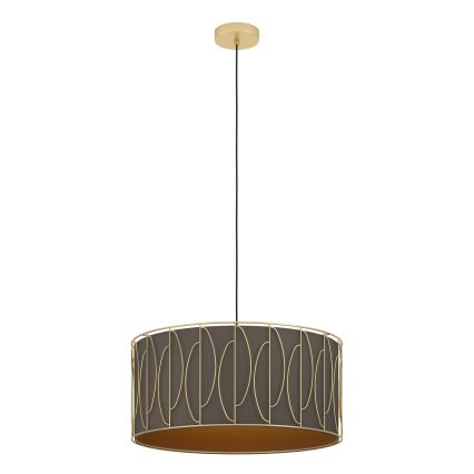 Eglo - Lustr na lanku 1xE27/40W/230V zlatá/hnědá