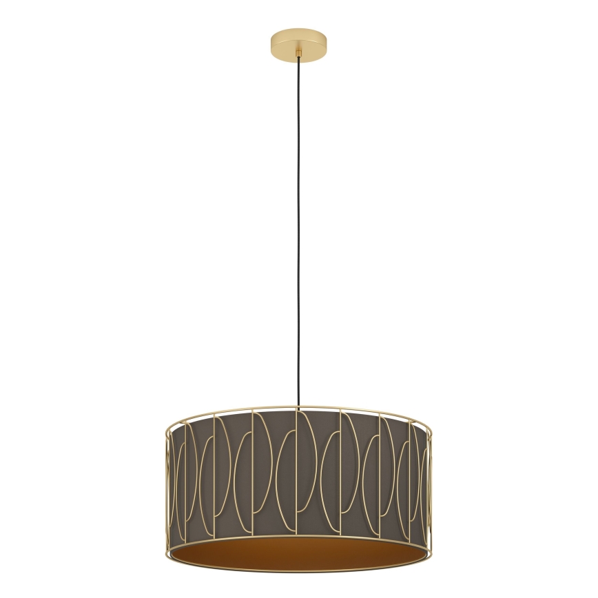 Eglo - Lustr na lanku 1xE27/40W/230V zlatá/hnědá