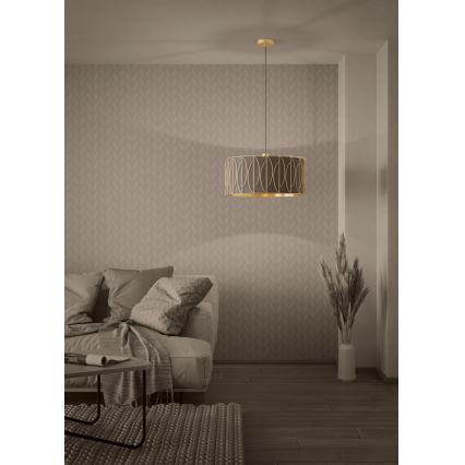 Eglo - Lustr na lanku 1xE27/40W/230V zlatá/hnědá