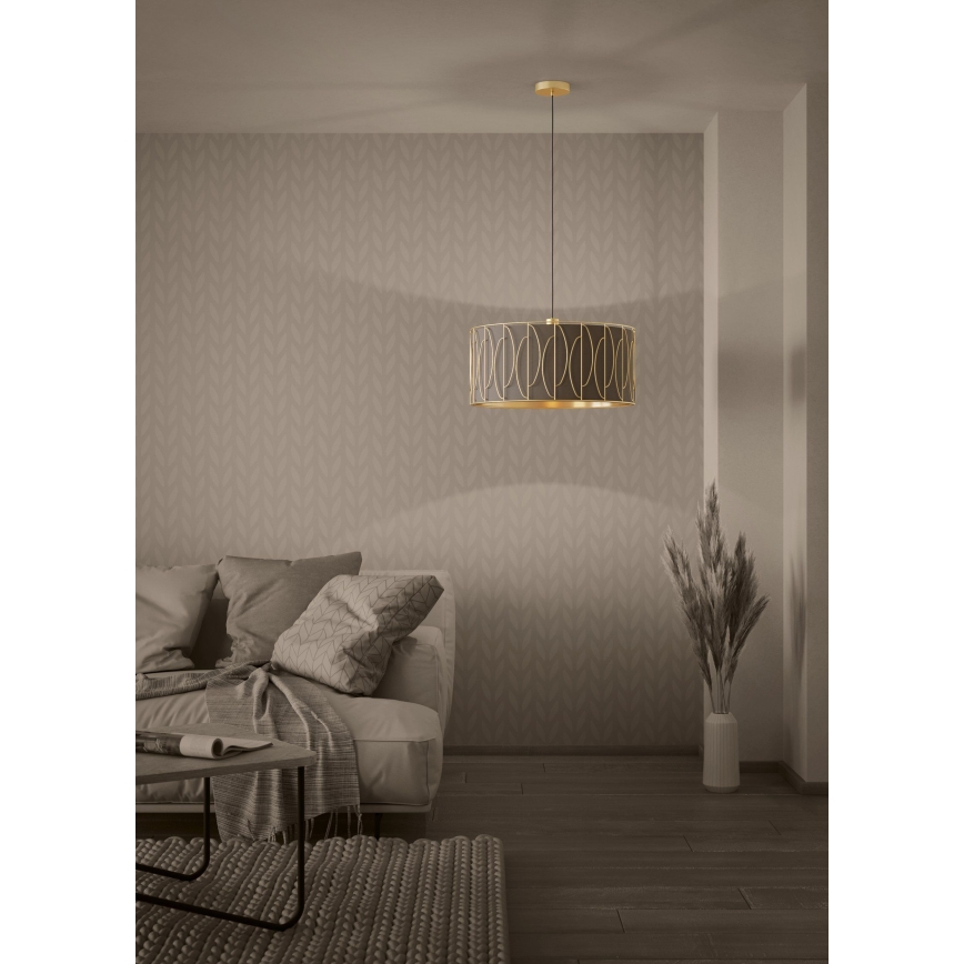 Eglo - Lustr na lanku 1xE27/40W/230V zlatá/hnědá