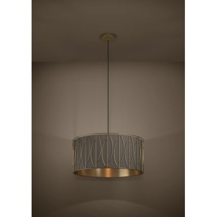 Eglo - Lustr na lanku 1xE27/40W/230V zlatá/hnědá