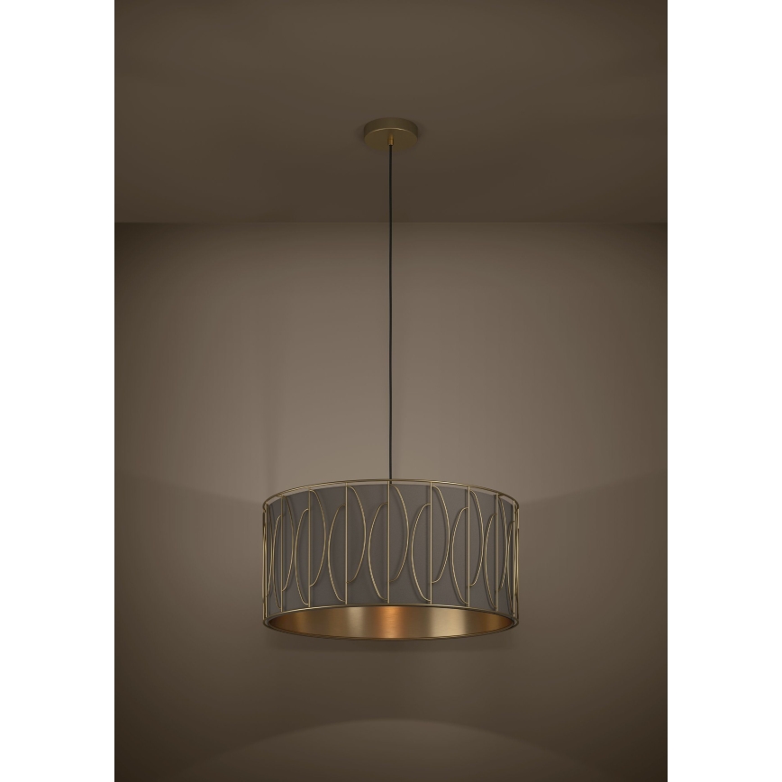 Eglo - Lustr na lanku 1xE27/40W/230V zlatá/hnědá