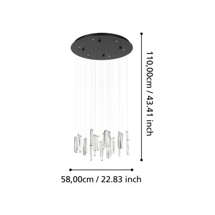Eglo - LED Stmívatelný lustr na lanku 6xLED/4,2W/230V 3000K čirá