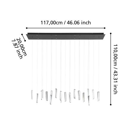 Eglo - LED Stmívatelný lustr na lanku 8xLED/4,2W/230V 3000K čirá