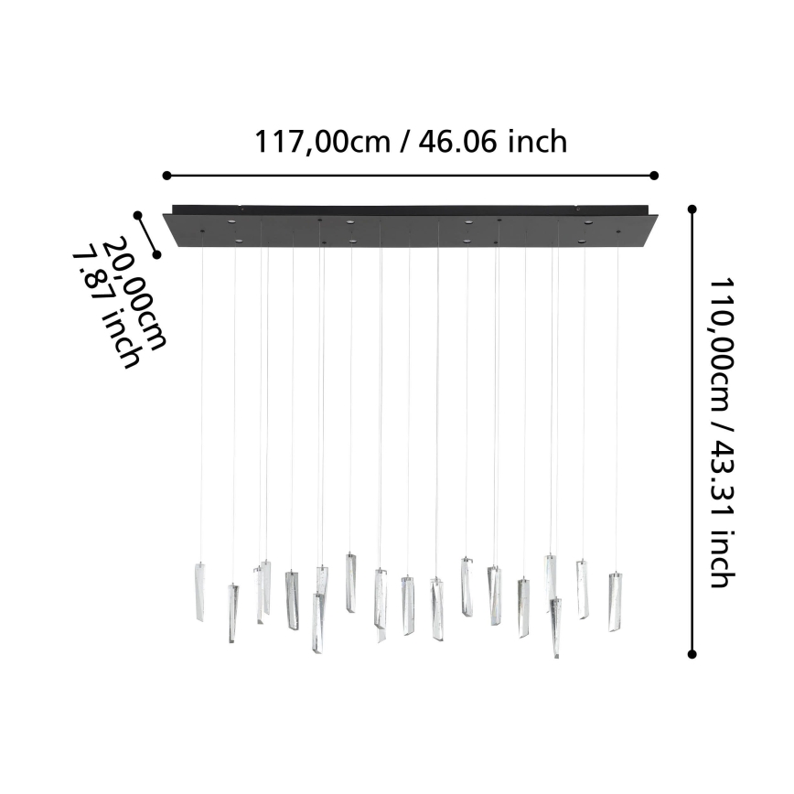 Eglo - LED Stmívatelný lustr na lanku 8xLED/4,2W/230V 3000K čirá