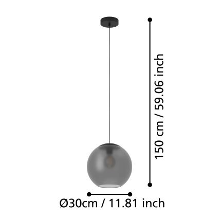 Eglo - Lustr na lanku 1xE27/40W/230V kouřová