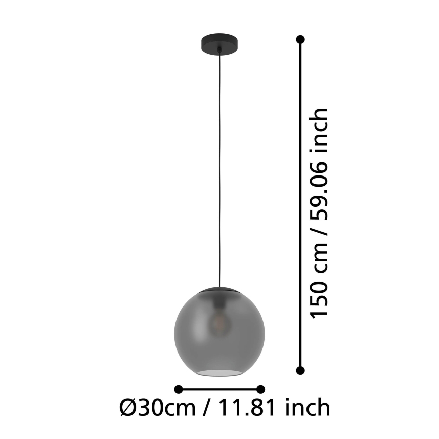 Eglo - Lustr na lanku 1xE27/40W/230V kouřová