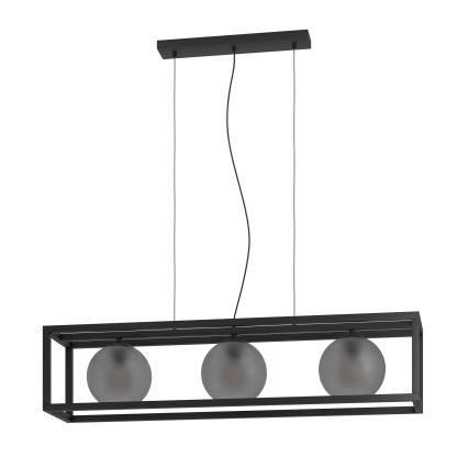 Eglo - Lustr na lanku 3xE27/40W/230V kouřová/černá