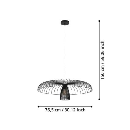 Eglo - Lustr na lanku 1xE27/60W/230V pr. 77 cm černá
