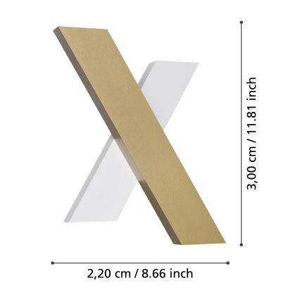 Eglo - LED Nástěnné svítidlo 2xLED/5W/230V 3000K zlatá/bílá
