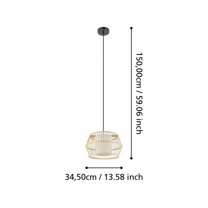 Eglo - Lustr na lanku 1xE27/40W/230V bambus