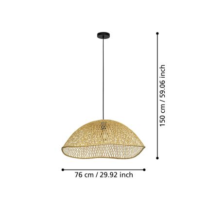 Eglo - Lustr na lanku 1xE27/40W/230V pr. 72 cm bambus