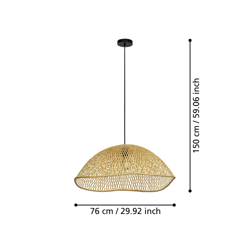 Eglo - Lustr na lanku 1xE27/40W/230V pr. 72 cm bambus
