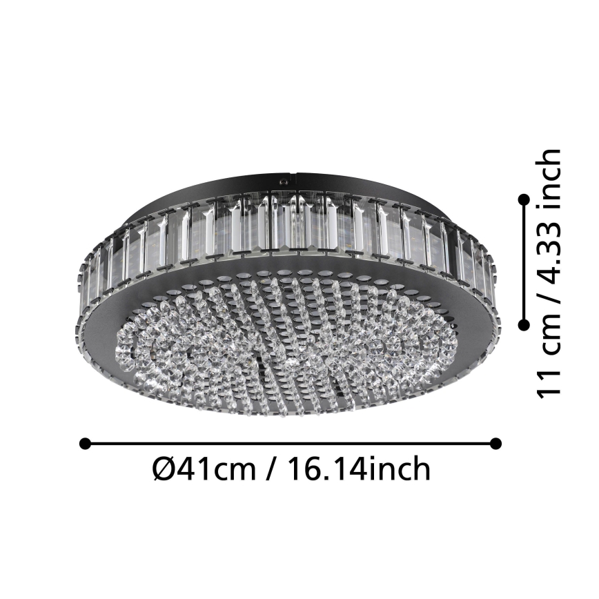 Eglo - LED Stmívatelné stropní svítidlo LED/23,5W/230V 4000K černá