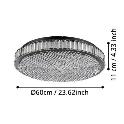 Eglo - LED Stmívatelné stropní svítidlo LED/52,4W/230V 4000K černá