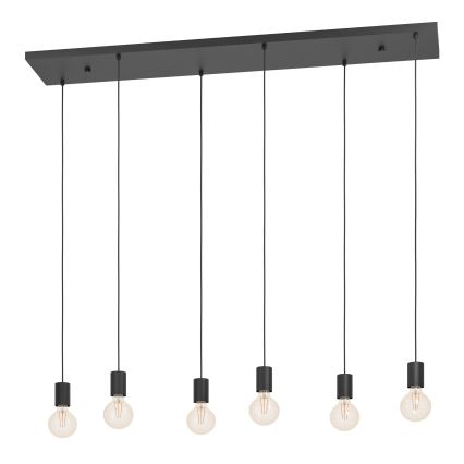 Eglo - Lustr na lanku 6xE27/40W/230V černá