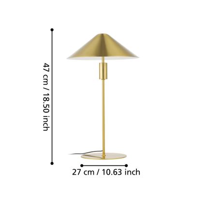 Eglo - LED Stmívatelná stolní lampa LED/12W/230V 3000K zlatá