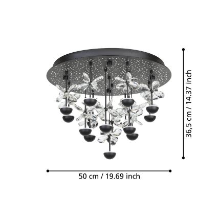Eglo - LED Stmívatelné stropní svítidlo LED/27W/230V 3000K černá