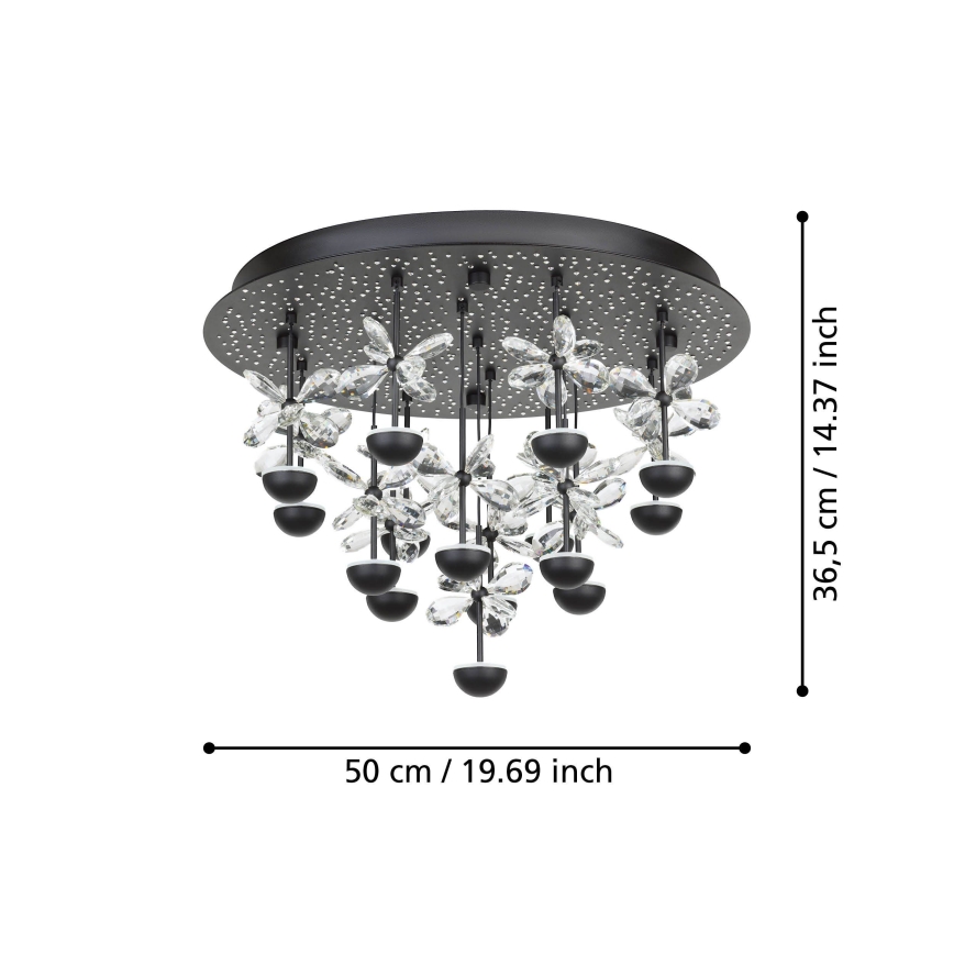 Eglo - LED Stmívatelné stropní svítidlo LED/27W/230V 3000K černá