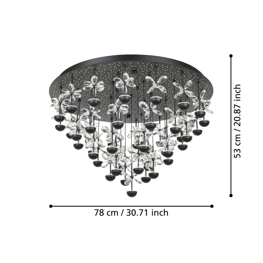 Eglo - LED Stmívatelné stropní svítidlo LED/77,4W/230V 3000K černá