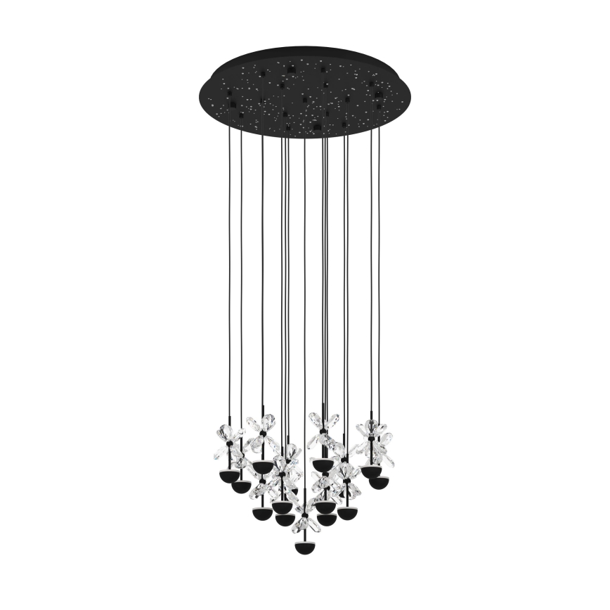 Eglo - LED Stmívatelný lustr na lanku LED/27W/230V 3000K černá