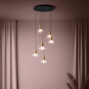 Eglo 390279 - LED Stmívatelný lustr na lanku 6xLED/5,4W/230V 3000K pr. 54 cm zlatá