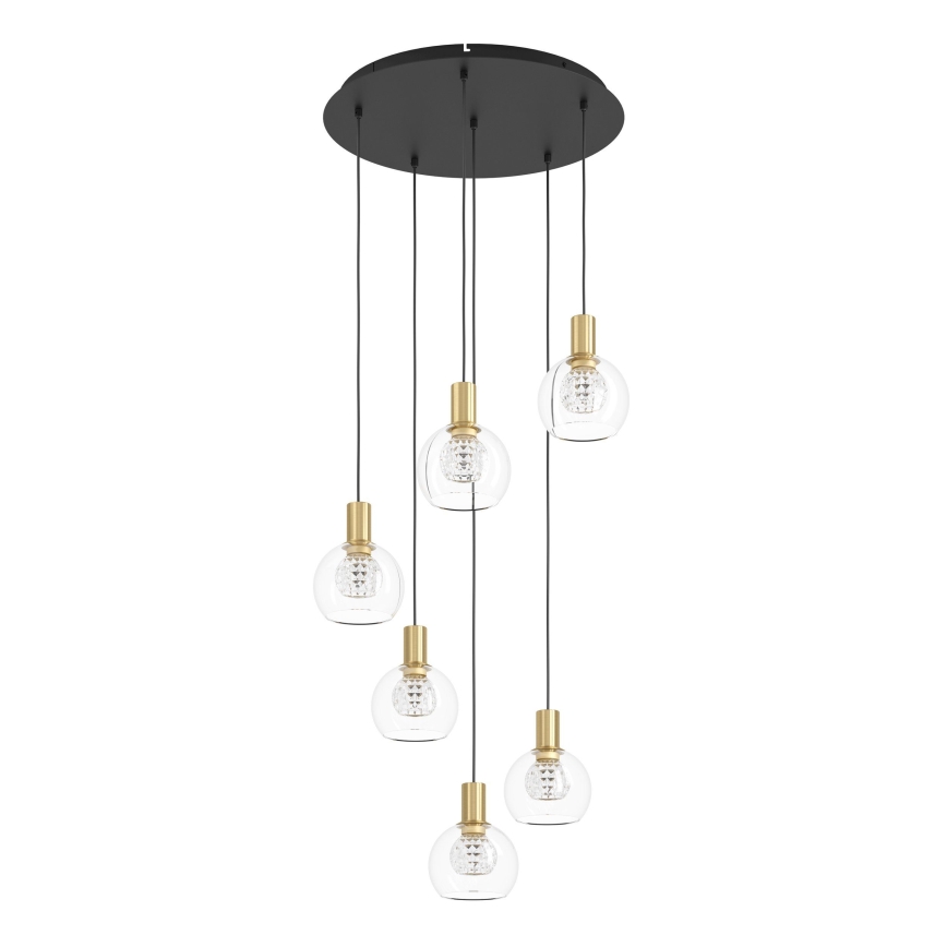 Eglo 390279 - LED Stmívatelný lustr na lanku 6xLED/5,4W/230V 3000K pr. 54 cm zlatá
